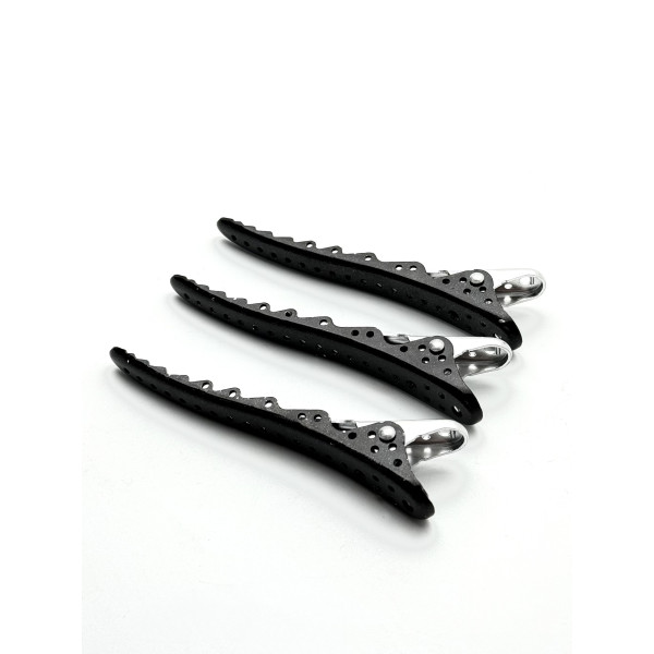 Зажим для волосся алюмінієвий з лаковим покриттям (чорний), Korea Charmvit