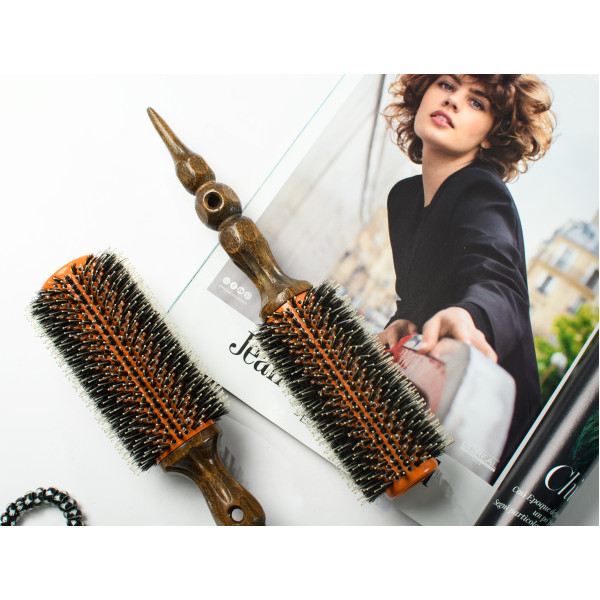 Браш Naha Hot Iron Korea W-117 с натуральной щетиной 32 мм