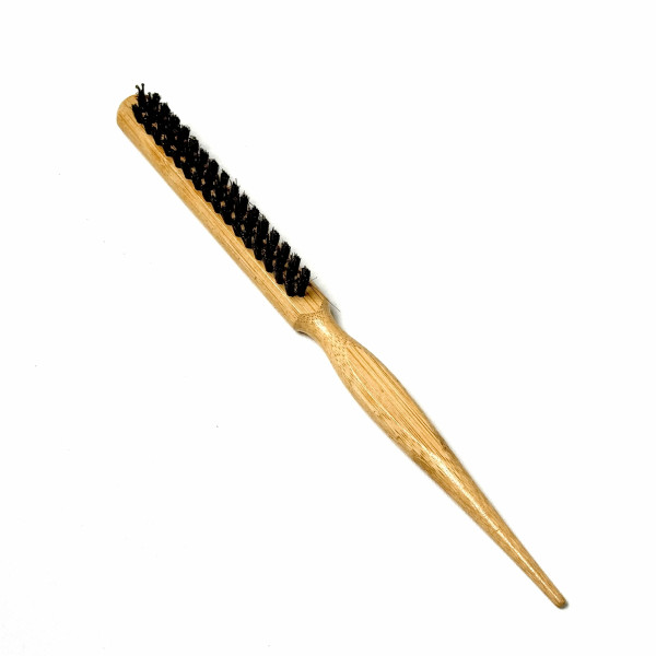 Щітка для зачісок (натуральна щетина) 3-рядна, деревяна ручка, світле дерево