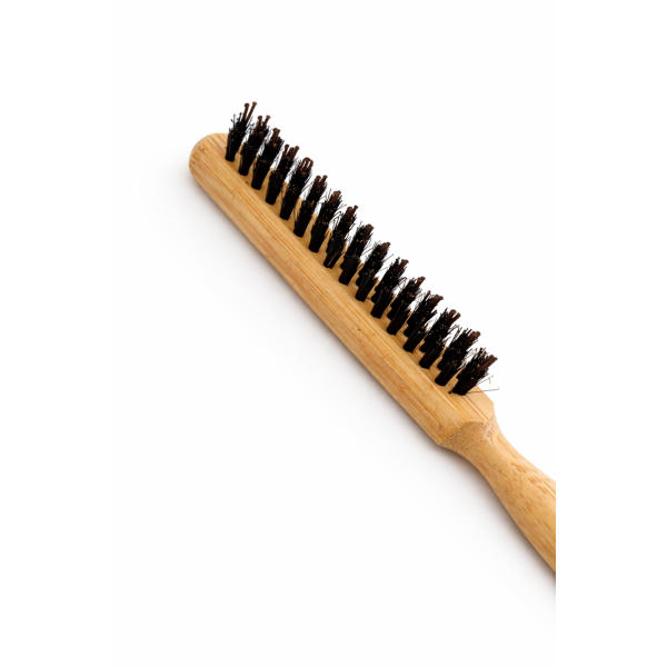 Щетка для причесок (натуральная щетина) 3-рядная, деревянная ручка, светлое дерево