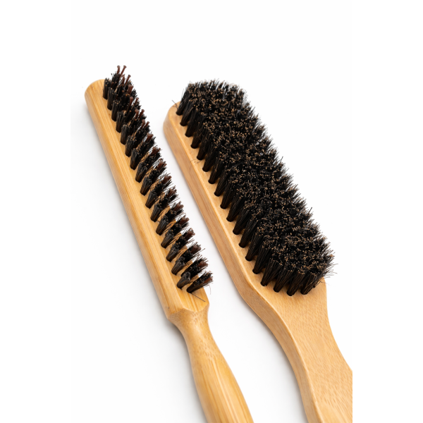 Набір щіток для зачісок (натуральна щетина), деревяна ручка, світле дерево