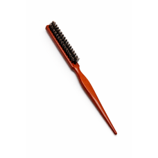 Щітка для зачісок (натуральна щетина) 3-рядна, деревяна ручка, темне дерево