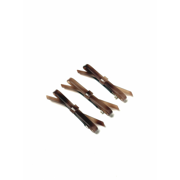 Зажим автомат Бант коричневий градієнт