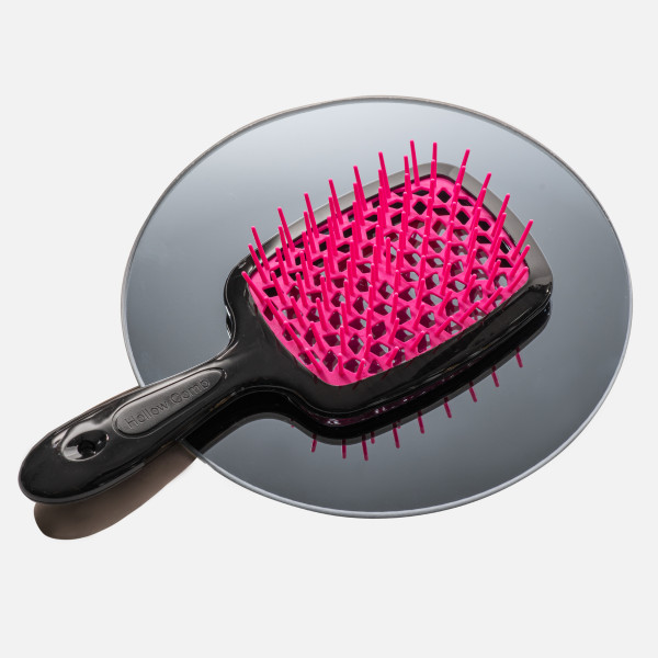 Щітка для волосся Hollow Comb Black чорно-рожева