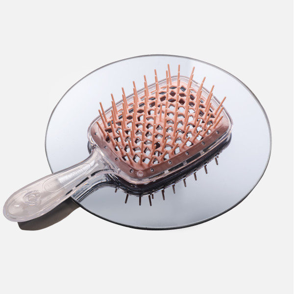 Щітка для волосся Hollow Comb (прозоро-світло-рожева)