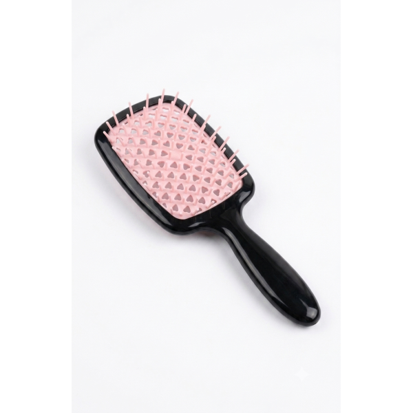 Щітка для волосся Hollow Comb mini (чорно-світло-рожевий)