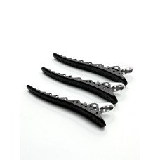 Зажим для волос алюминиевый с лаковым покрытием (черный), Korea Charmvit