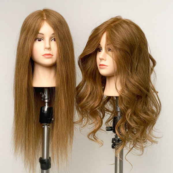 Манекен-голова женская YY Hair PP3D 50 см (темный блонд)