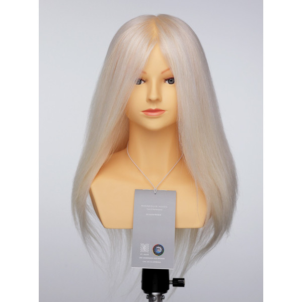 Манекен-голова жіноча YY hair OMC V2 55 см (ультраблонд)