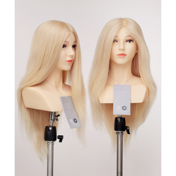 Манекен-голова женская YY Hair ОМС CW7 50 см (светлый блонд)