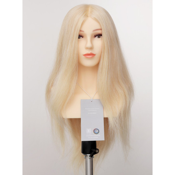 Манекен-голова женская YY Hair ОМС CW7 50 см (светлый блонд)