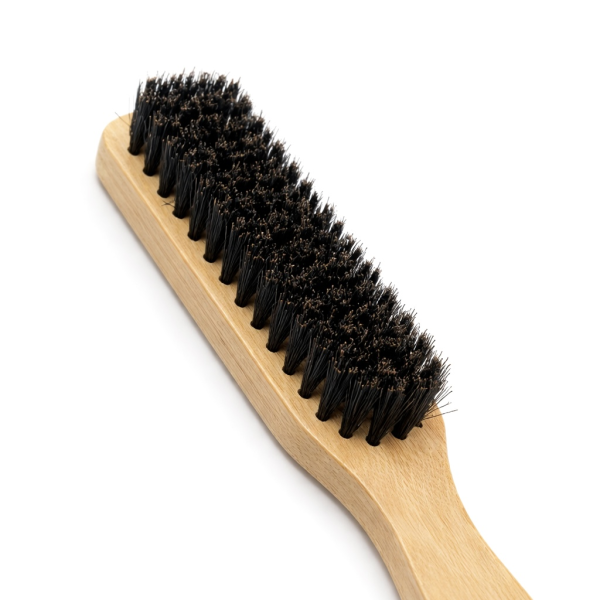 Щітка для зачісок (натуральна щетина) 6-рядна, деревяна ручка, світле дерево