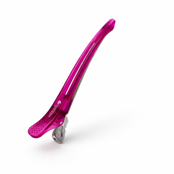 Зажим с силиконовой лентой Hairway 110 мм розовый