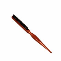 Щітка для зачісок (натуральна щетина) 3-рядна, деревяна ручка, темне дерево