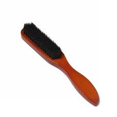Щетка для причесок (натуральная щетина) 6-рядная, деревянная ручка, темное дерево