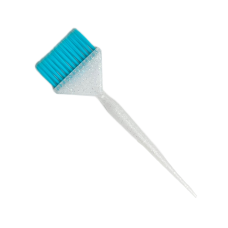 Пензлик для фарбування волосся SHKALLI широкий (білий з блискітками, синій ворс)