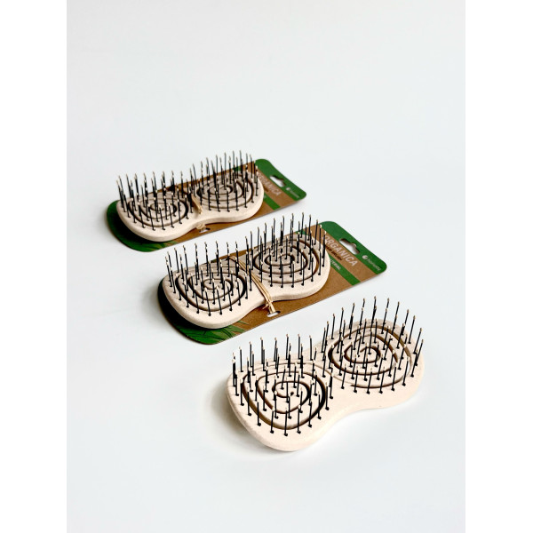 Щетка массажная мини Hairway Eco, кремовая