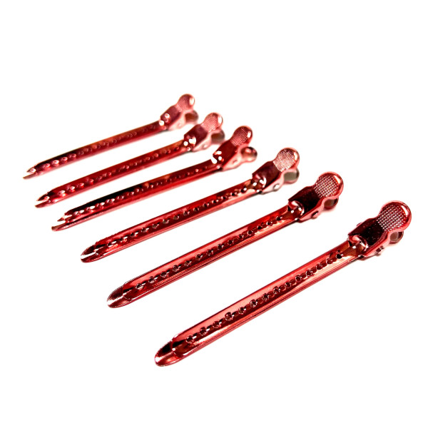 Зажим для волос Steel Clip металический (красный)