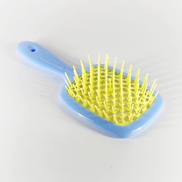 Щетка для волос Hollow Comb (желто-голубая)