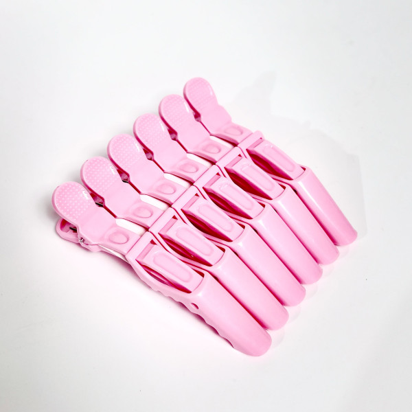 Зажим для волос KOREA "Крокодил" пластиковый (светло-розовый)